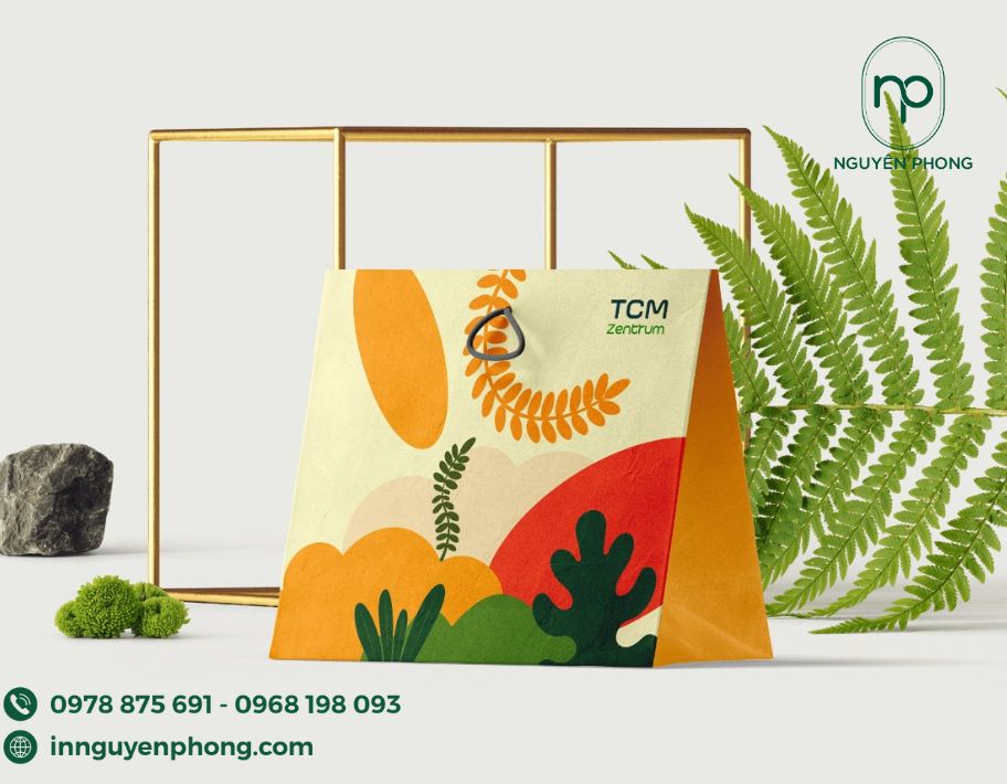 Mẫu túi kraft in màu đựng nấm 